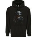 Hardknock Warrior Skull Viking Mens 80% Cotton Hoodie Black
