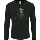 Hardknock Warrior Skull Viking Mens Long Sleeve T-Shirt Black