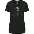 Hardknock Warrior Skull Viking Womens Wider Cut T-Shirt Black