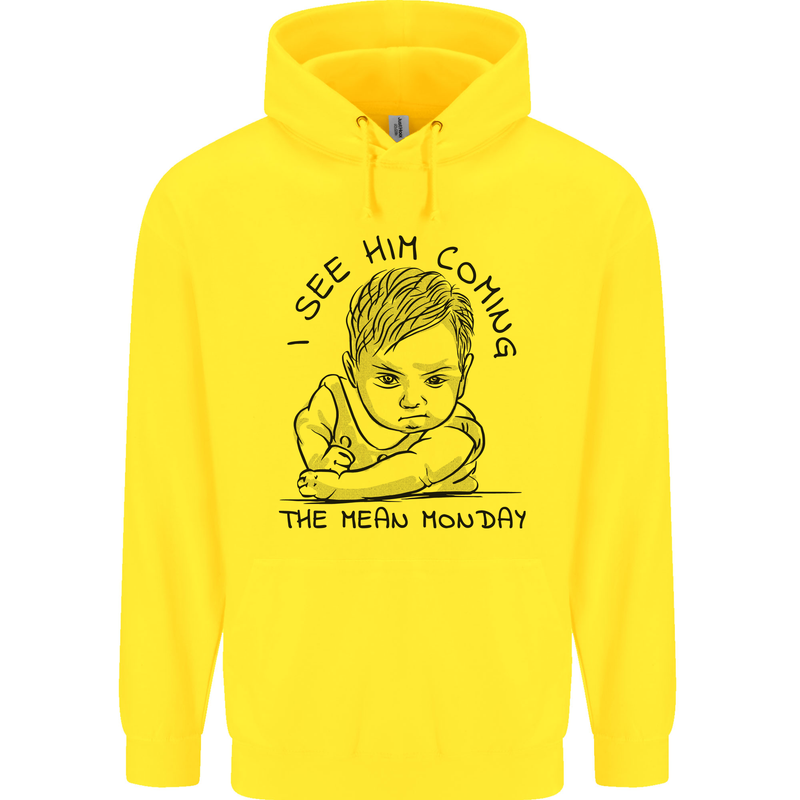 Hate Mondays Funny Work Office Humour Childrens Kids Hoodie Yellow