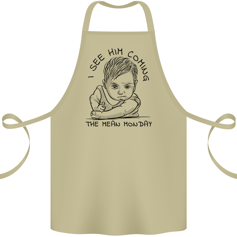Hate Mondays Funny Work Office Humour Cotton Apron 100% Organic Khaki