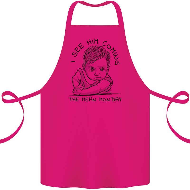 Hate Mondays Funny Work Office Humour Cotton Apron 100% Organic Pink