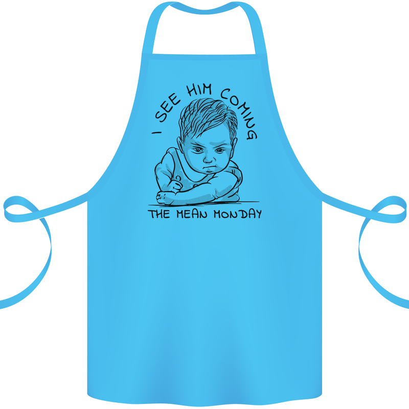 Hate Mondays Funny Work Office Humour Cotton Apron 100% Organic Turquoise
