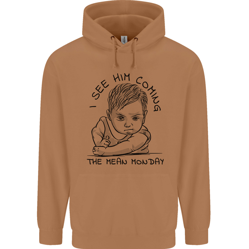 Hate Mondays Funny Work Office Humour Mens 80% Cotton Hoodie Caramel Latte