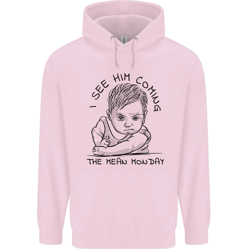 Hate Mondays Funny Work Office Humour Mens 80% Cotton Hoodie Light Pink