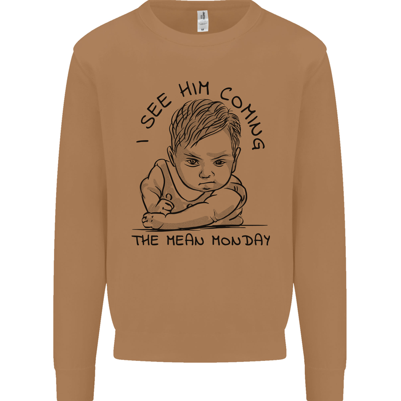 Hate Mondays Funny Work Office Humour Mens Sweatshirt Jumper Caramel Latte