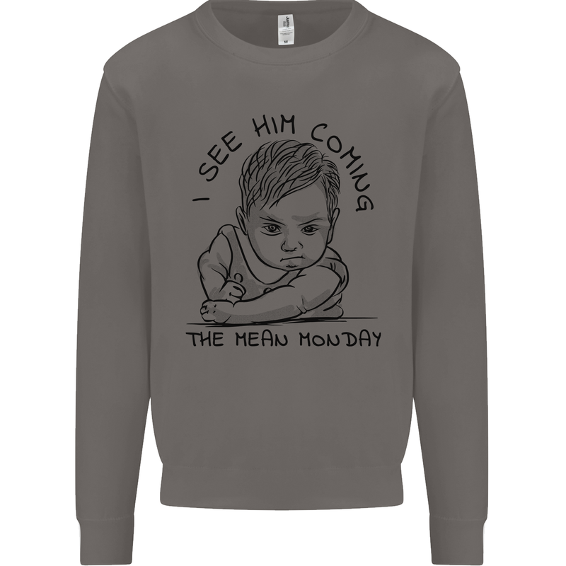 Hate Mondays Funny Work Office Humour Mens Sweatshirt Jumper Charcoal