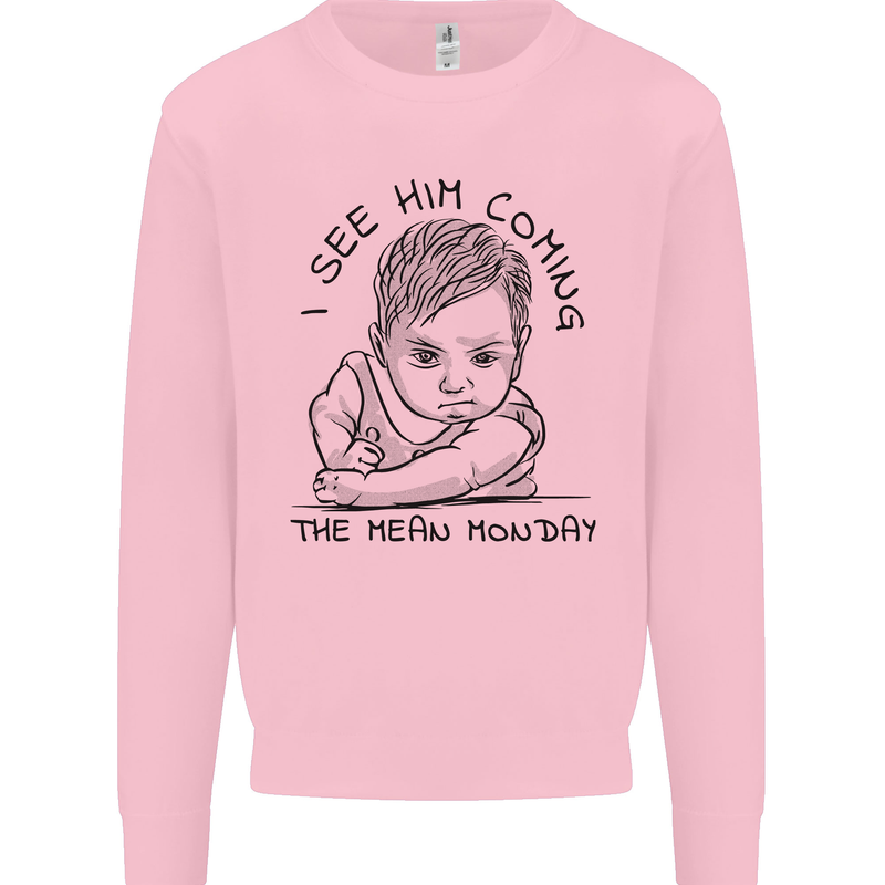 Hate Mondays Funny Work Office Humour Mens Sweatshirt Jumper Light Pink
