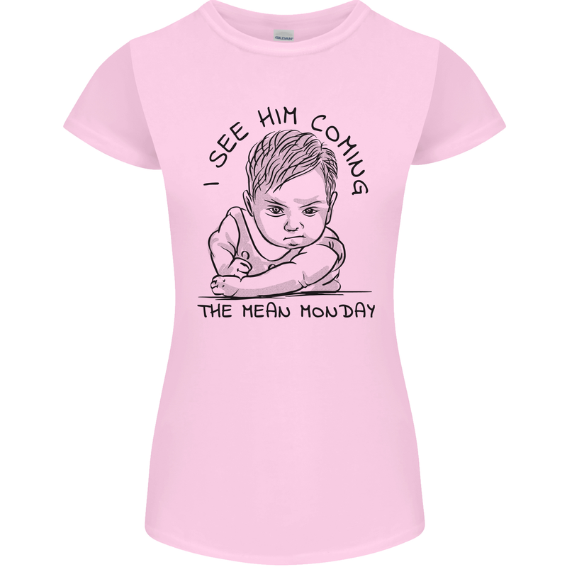 Hate Mondays Funny Work Office Humour Womens Petite Cut T-Shirt Light Pink