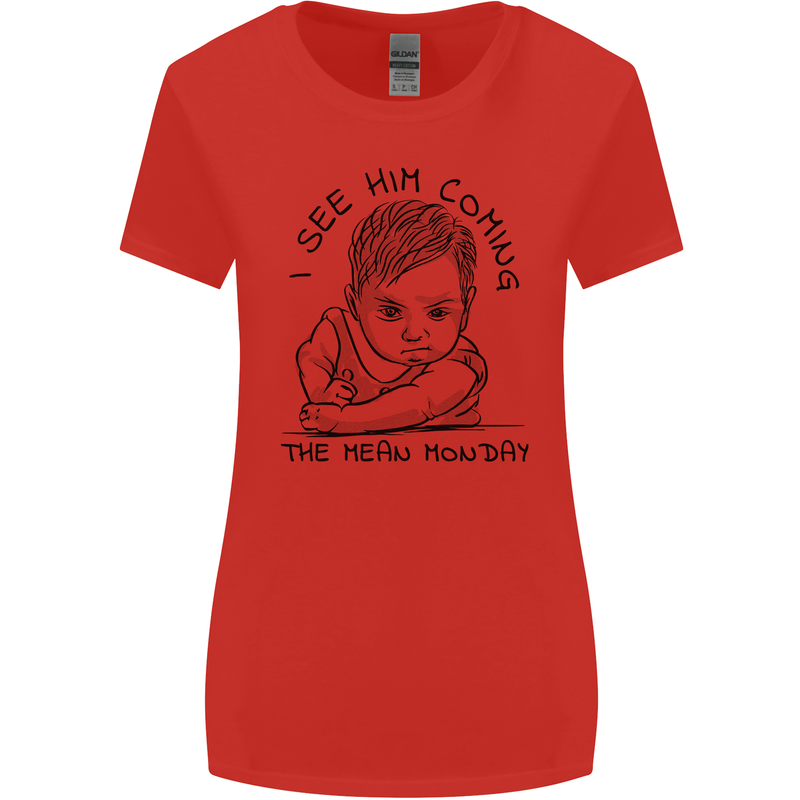 Hate Mondays Funny Work Office Humour Womens Wider Cut T-Shirt Red