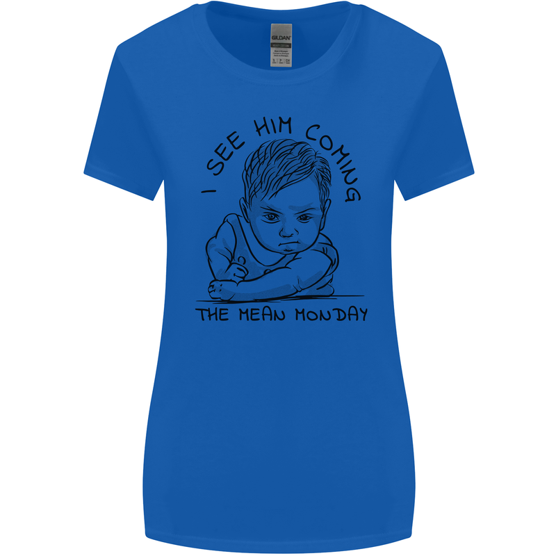 Hate Mondays Funny Work Office Humour Womens Wider Cut T-Shirt Royal Blue