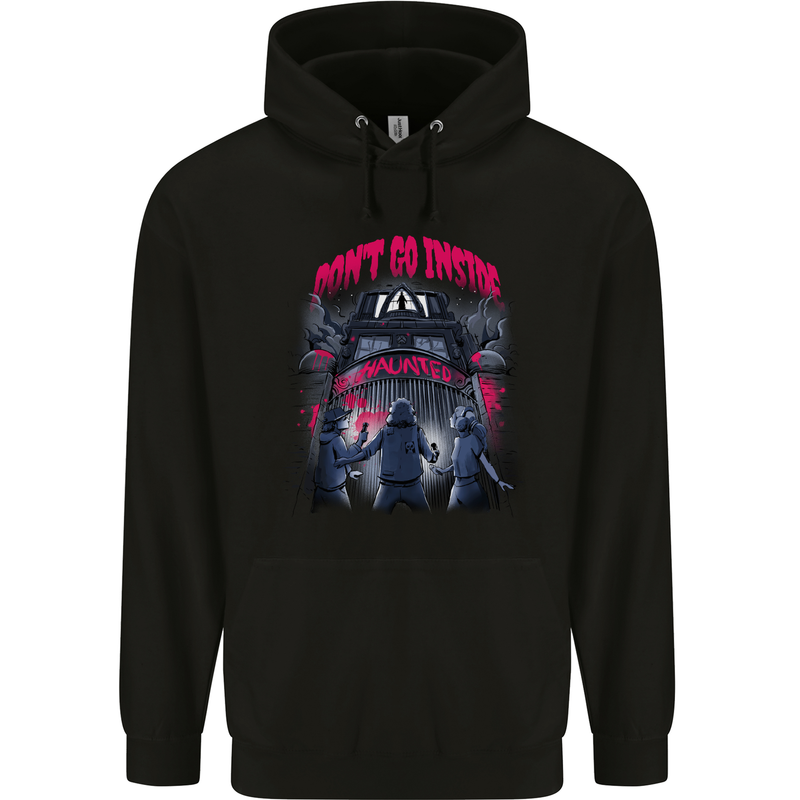Haunted House Halloween Ghosts Spooks Childrens Kids Hoodie Black