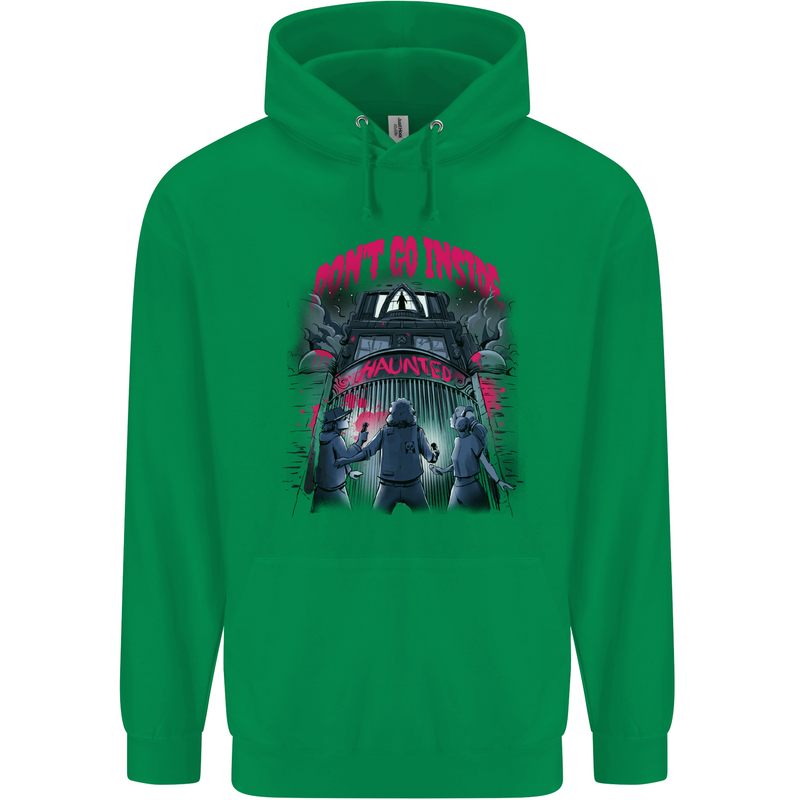 Haunted House Halloween Ghosts Spooks Childrens Kids Hoodie Irish Green