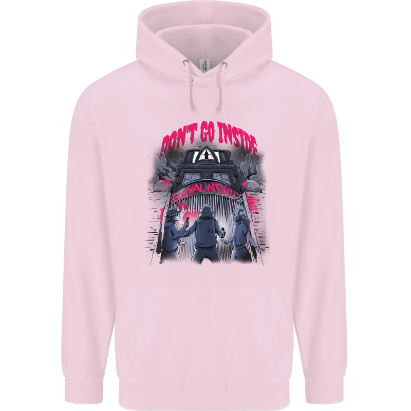 Haunted House Halloween Ghosts Spooks Childrens Kids Hoodie Light Pink