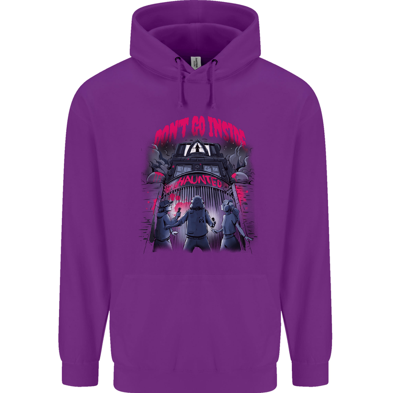 Haunted House Halloween Ghosts Spooks Childrens Kids Hoodie Purple