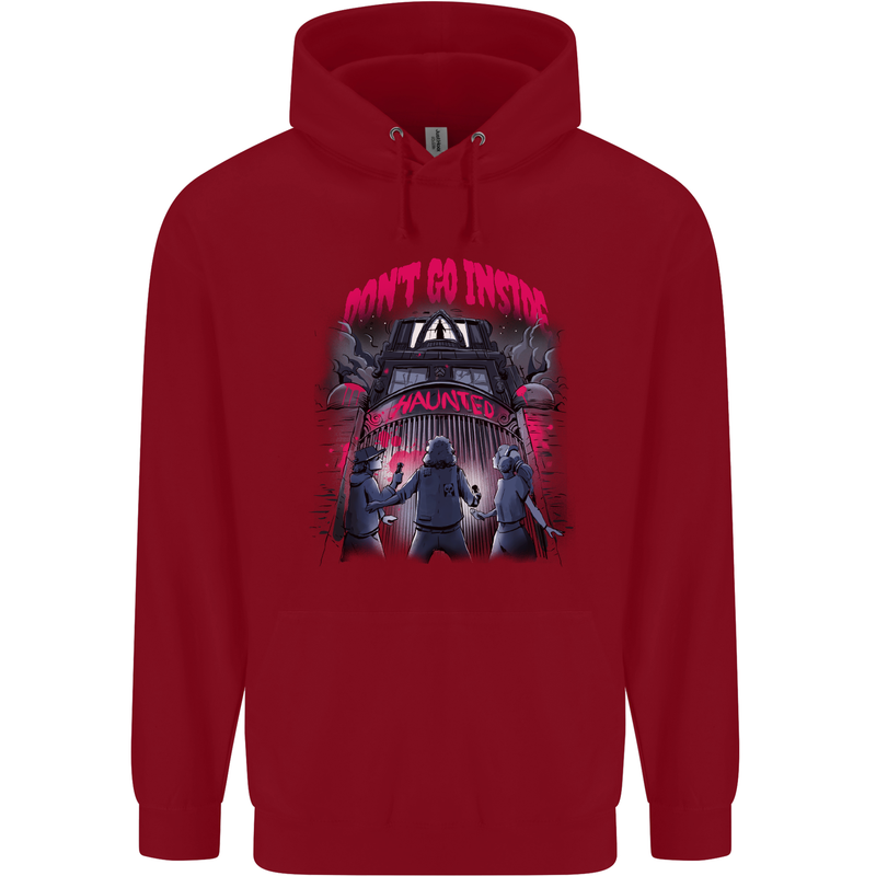 Haunted House Halloween Ghosts Spooks Childrens Kids Hoodie Red