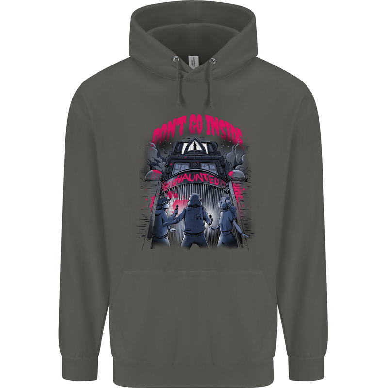 Haunted House Halloween Ghosts Spooks Childrens Kids Hoodie Storm Grey