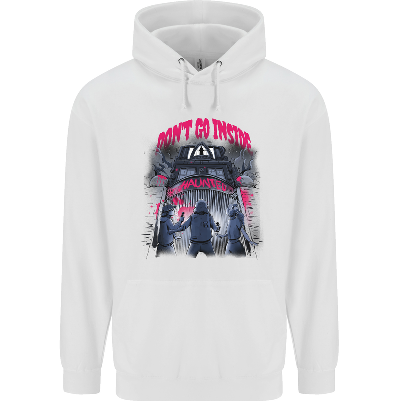 Haunted House Halloween Ghosts Spooks Childrens Kids Hoodie White