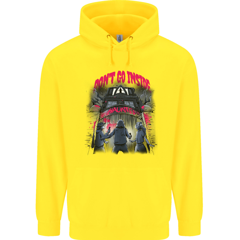 Haunted House Halloween Ghosts Spooks Childrens Kids Hoodie Yellow
