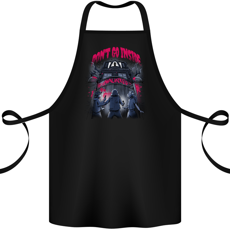 Haunted House Halloween Ghosts Spooks Cotton Apron 100% Organic Black