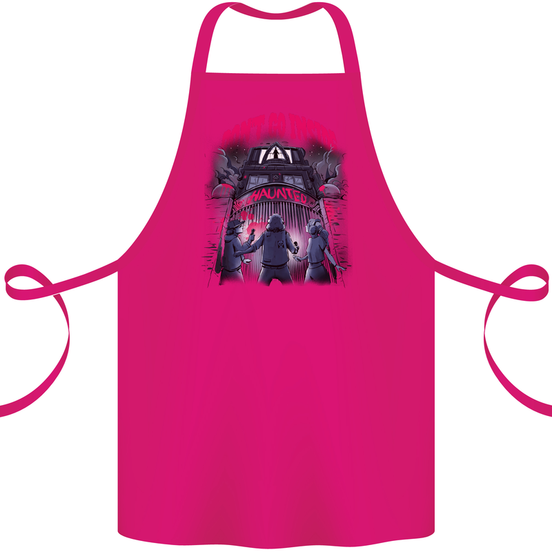 Haunted House Halloween Ghosts Spooks Cotton Apron 100% Organic Pink