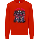 Haunted House Halloween Ghosts Spooks Kids Sweatshirt Jumper Bright Red