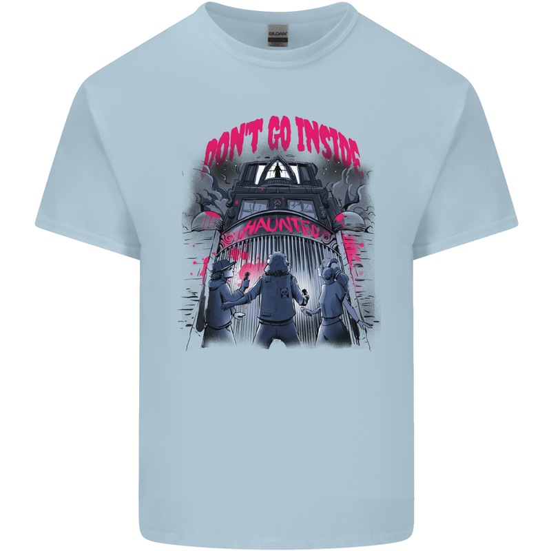 Haunted House Halloween Ghosts Spooks Kids T-Shirt Childrens Light Blue