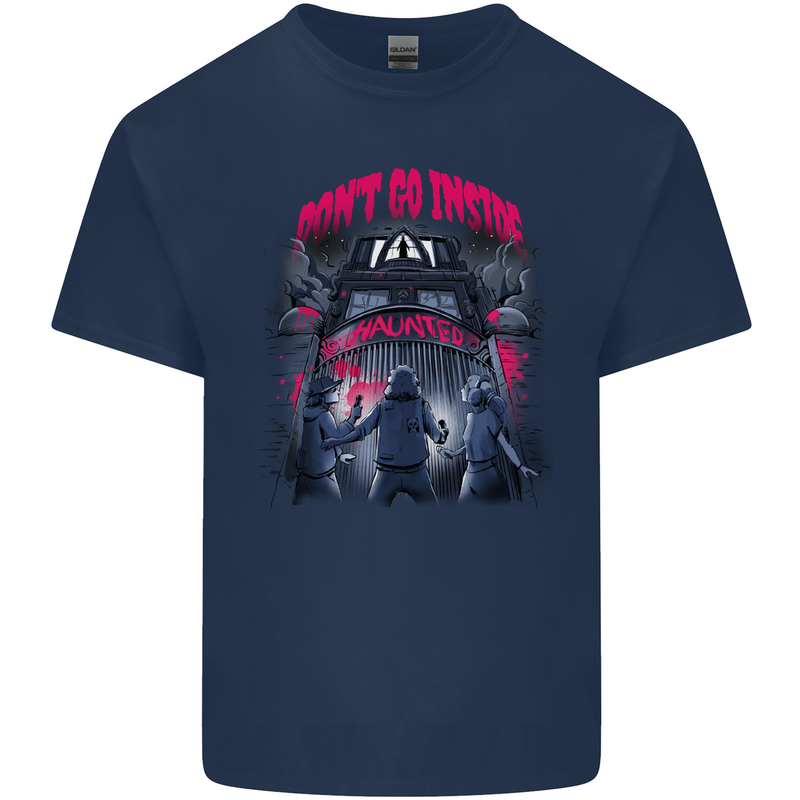 Haunted House Halloween Ghosts Spooks Kids T-Shirt Childrens Navy Blue