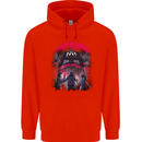 Haunted House Halloween Ghosts Spooks Mens 80% Cotton Hoodie Bright Red