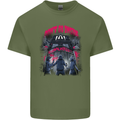 Haunted House Halloween Ghosts Spooks Mens Cotton T-Shirt Tee Top Military Green
