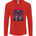 Haunted House Halloween Ghosts Spooks Mens Long Sleeve T-Shirt Red