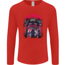 Haunted House Halloween Ghosts Spooks Mens Long Sleeve T-Shirt Red
