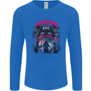 Haunted House Halloween Ghosts Spooks Mens Long Sleeve T-Shirt Royal Blue