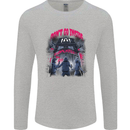 Haunted House Halloween Ghosts Spooks Mens Long Sleeve T-Shirt Sports Grey