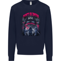 Haunted House Halloween Ghosts Spooks Mens Sweatshirt Jumper Navy Blue