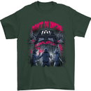 Haunted House Halloween Ghosts Spooks Mens T-Shirt 100% Cotton Forest Green