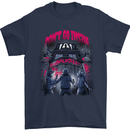 Haunted House Halloween Ghosts Spooks Mens T-Shirt 100% Cotton Navy Blue