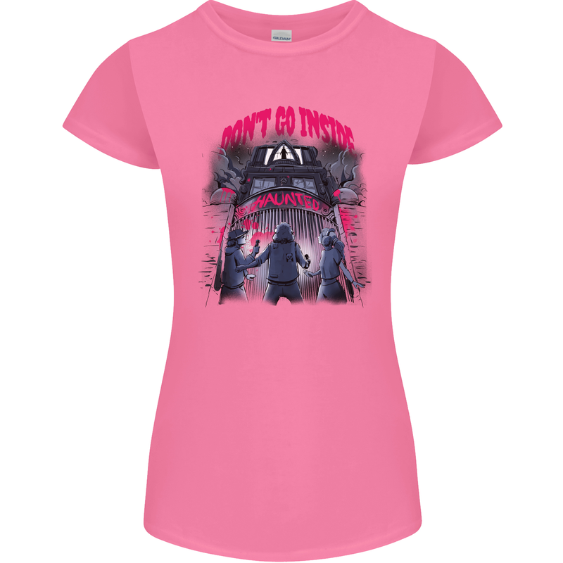 Haunted House Halloween Ghosts Spooks Womens Petite Cut T-Shirt Azalea