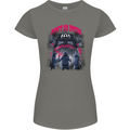 Haunted House Halloween Ghosts Spooks Womens Petite Cut T-Shirt Charcoal