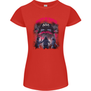 Haunted House Halloween Ghosts Spooks Womens Petite Cut T-Shirt Red