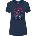 Haunted House Halloween Ghosts Spooks Womens Wider Cut T-Shirt Navy Blue