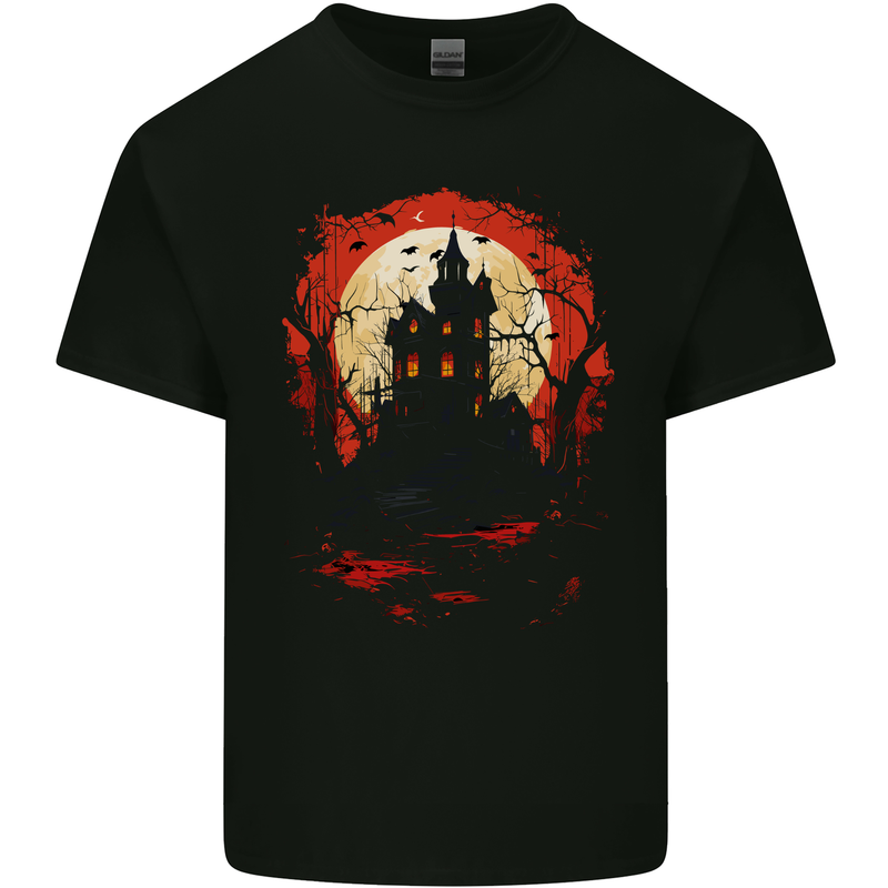 Haunted House Halloween Spooky Kids T-Shirt Childrens Black