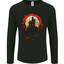 Haunted House Halloween Spooky Mens Long Sleeve T-Shirt Black
