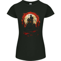 Haunted House Halloween Spooky Womens Petite Cut T-Shirt Black