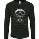 Haunted House Skull Halloween Mens Long Sleeve T-Shirt Black