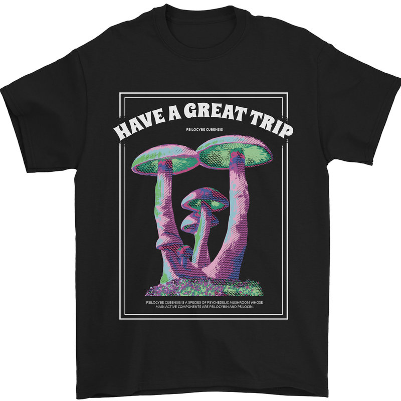 a black t - shirt with the words have a great trip on it