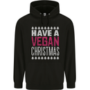 Have a Vegan Christmas Funny Xmas Vegetarian Childrens Kids Hoodie Black