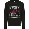 Have a Vegan Christmas Funny Xmas Vegetarian Kids Sweatshirt Jumper Black