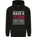 Have a Vegan Christmas Funny Xmas Vegetarian Mens 80% Cotton Hoodie Black