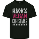 Have a Vegan Christmas Funny Xmas Vegetarian Mens Cotton T-Shirt Tee Top Black